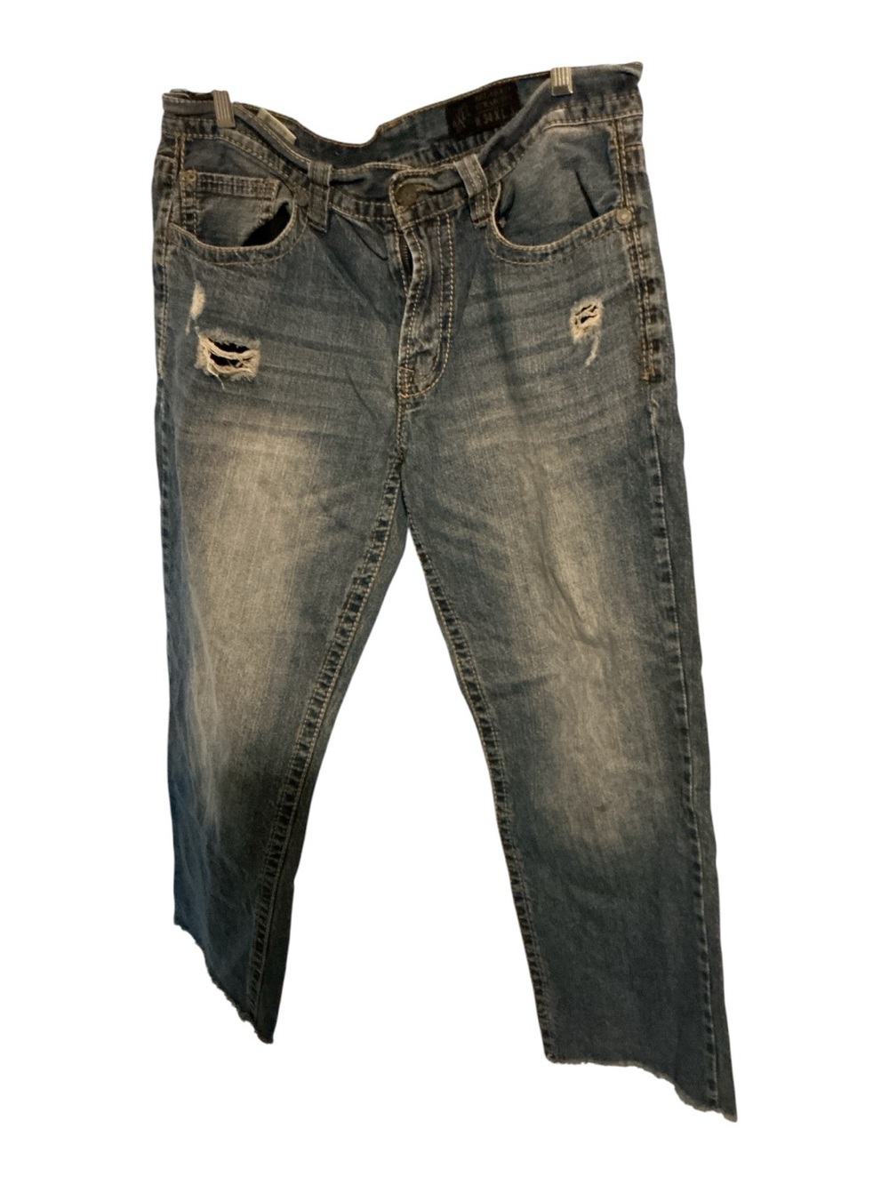 Axel Men's Distressed Blue Denim Jeans - Casual Straight Fit